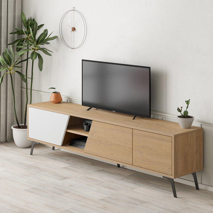 Hanah Home Soporte de TV Fiona - Roble, Blanco Hanah Home Soporte de TV Fiona - Roble, Blanco